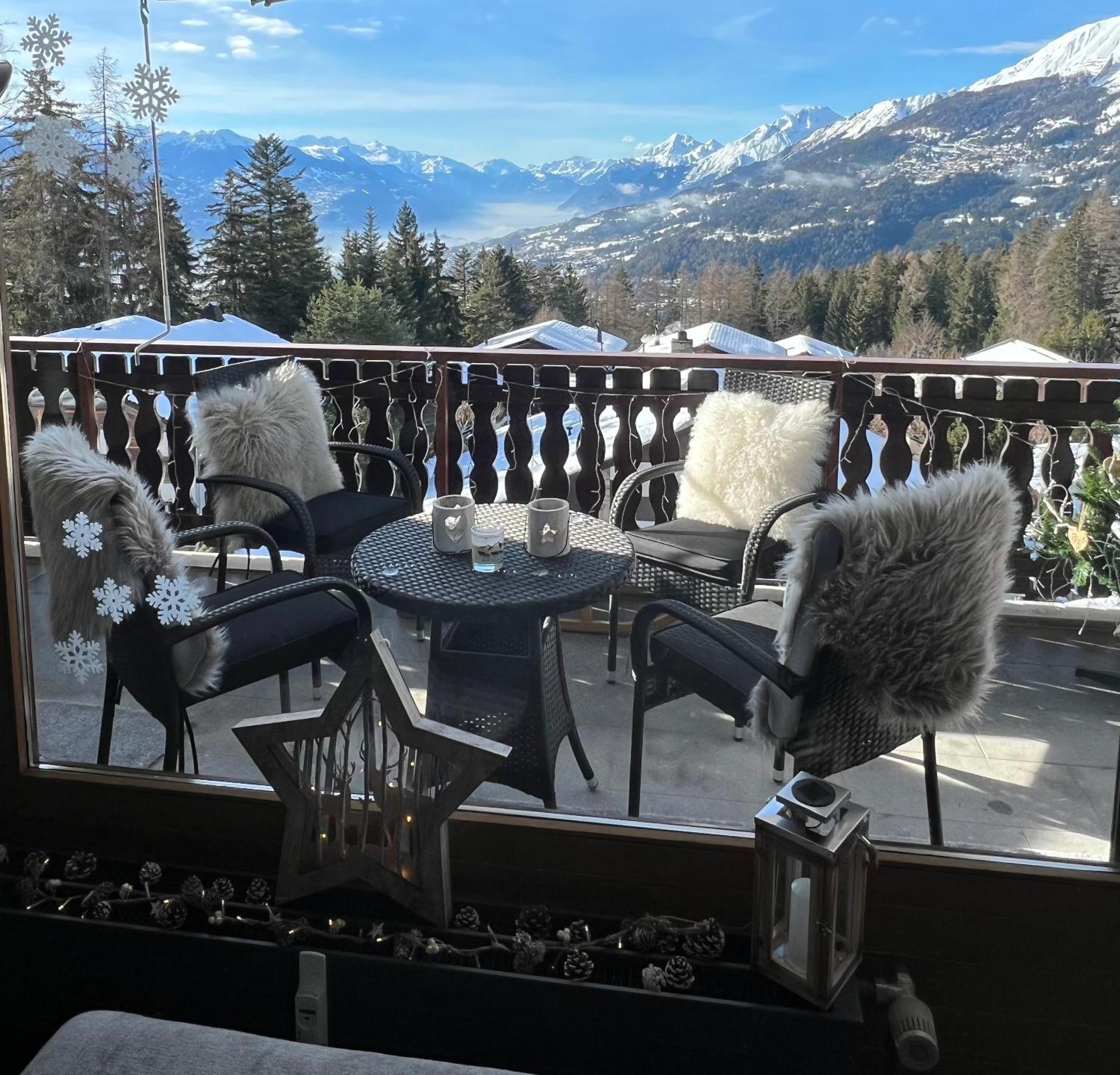 Residence Robin Des Bois, Crans-Montana, Luxueux Appartement Avec Vue Imprenable מראה חיצוני תמונה